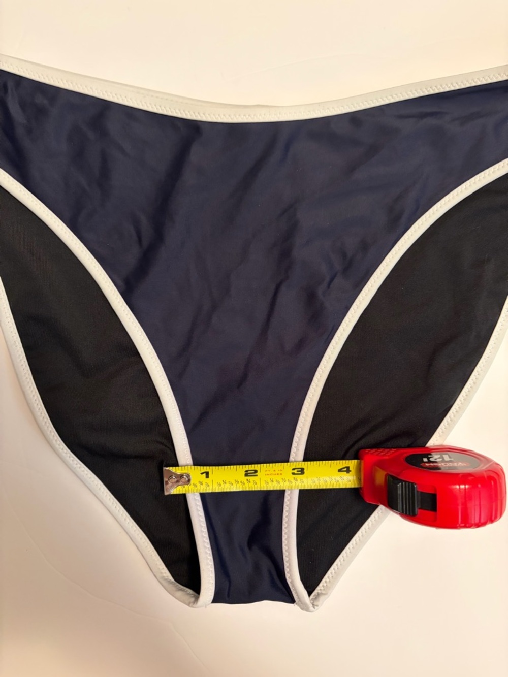 J. Crew Navy Padded Bikini with White Trim Size Large - Picture 9 of 10